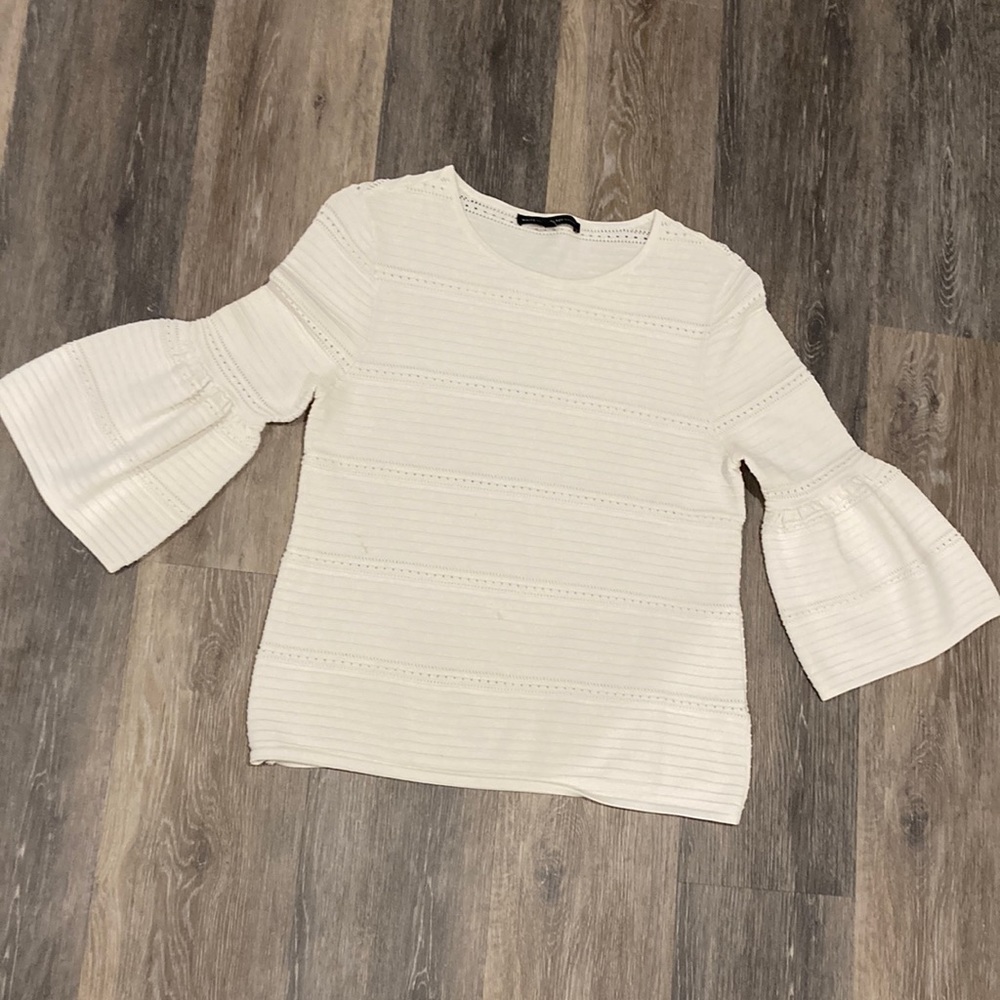 Long sleeve white shirt- ruffles on sleeves